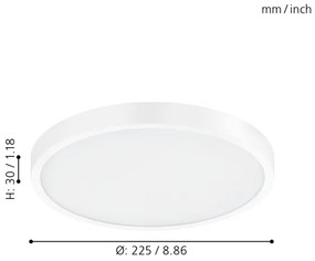 Eglo 98292 - Plafonieră LED dimabilă FUEVA-A, 14 W, 230 V + telecomandă
