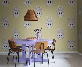 Tapet Year of the Rabbit Smiley, Saffron, Rebel Walls