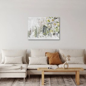 Tablou - Flori albe, vintage (70x50 cm)
