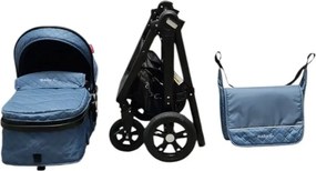 Carucior nou nascuti 2 in 1 Baby Care X2S, Maner reversibil, Cu geanta bebe, Amortizoare, Roti din cauciuc plin AVE, Spatar reglabil 3 trepte, Plasa