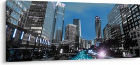 Tablou cu oraș nocturn (120x50 cm)