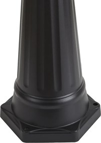 Felinar clasic de exterior negru cu cupru 220cm 3 lumini IP44 - Havana