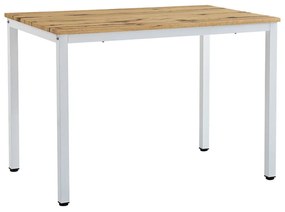 Masa Bucatarie/Dining Wakko MDF Stejar Picioare Albe 110x70 Cm