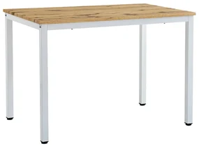 Masa Bucatarie/Dining Wakko MDF Stejar Picioare Albe  110x70 Cm