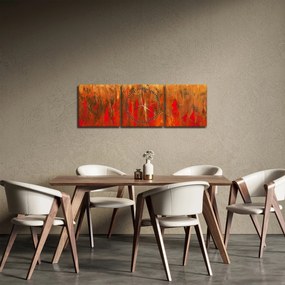 Tablou cu abstracție pictată (cu ceas) (90x30 cm)