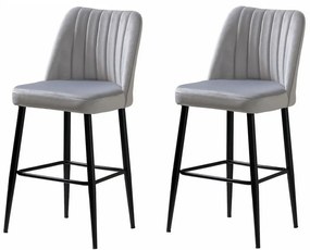 Set de scaune de bar Vento Cream and Black, 2 buc., 2 buc.