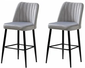 Set de scaune de bar Vento Cream and Black, 2 buc., 2 buc.