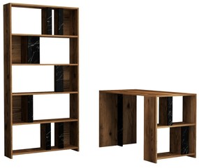 Masă PC cu raft Limba (Nuc + Negru). 1088394