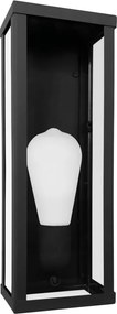 Aplica de perete exterior din otel negru Lantern
