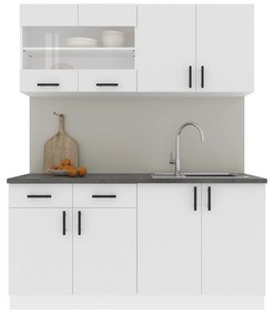 Set Bucatarie Karo V8, Alb, Blat Thermo 28 mm, L 160 cm