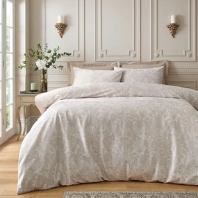 Lenjerie de pat bej din catifea pentru pat dublu 200x200 cm Bridgerton Regal Birds – Catherine Lansfield