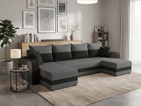 Coltar extensibil in forma de U VALERIO, gri inchis/antracit, 305x140 cm