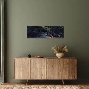 Tablou cu râu montan (cu ceas) (90x30 cm)