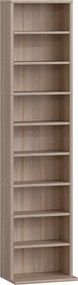 HOMCOM Raft pentru CD-uri cu 6 Rafturi Ajustabile, Capacitate 260 CD-uri/120 DVD-uri, 33x24x140 cm, Lemn Natural | Aosom Romania