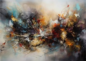 Tablou pe sticlă - Grafică abstractă (70x50 cm)