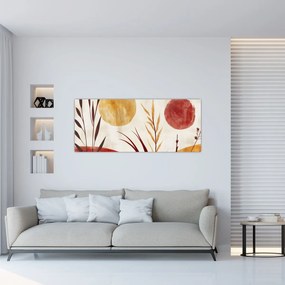 Tablou - Plante și cercuri (120x50 cm)