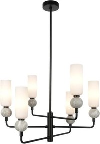 ITALUX PND-95331-6-BK - Lustră pe tijă SANTOS, 6xG9/40W/230V, neagră