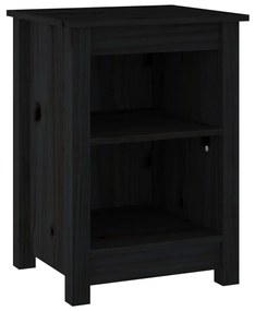 Noptiera, negru, 40x35x55 cm, lemn masiv de pin 1, Negru