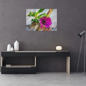 Tablou pe sticlă flori tăiate (70x50 cm)