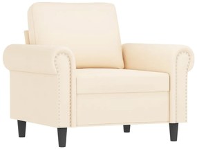 349145 vidaXL Canapea de o persoană, crem, 60 cm, catifea