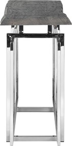 Consola design LUX din otel lucios si lemn Tuxedo