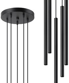 Lustră pe cablu Sollux SL.1176 PASTELO 5xG9/8W/230V negru