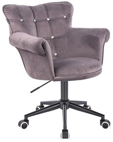 HR804CK Scaun Catifea Grafit cu Bază Neagră