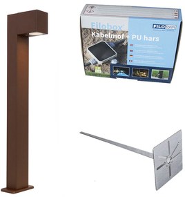 Lampă industrială de exterior în picioare maro ruginie 65 cm IP44 - Baleno