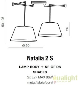 Lustra cu 2 pendule directionabile NATALIA 2S WH