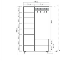 Mobilier hol Ivonne 734 (Stejar sonoma). 1088630