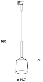 Pendul pentru sina trifazata MAXLIGHT, TULIPE negru