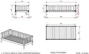 Set FRITZ format dintr-un Pat copii (90x200) și un sertar.
