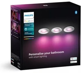 SET 3x corp de iluminat LED RGBW dimabil pentru baie Philips Hue XAMENTO 1xGU10/4,2W/230V IP44