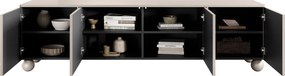 Comodă TV Sonatia II 200 cm cu patru uși pe picioare rotunde - casmir