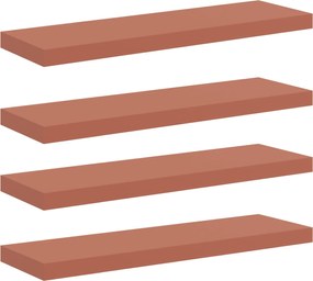 vidaXL Raft de perete 4 pcs Roșu 80 x 23,5 x 4 cm Lemn compozit
