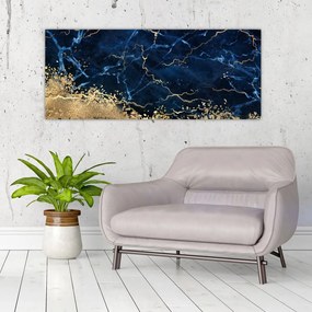 Tablou - Marmură albastru închis (120x50 cm)