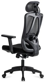 Scaun ergonomic negru cu tetiera, brate si suport lombar reglabile OFF 987