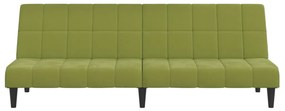 Canapea extensibila cu 2 locuritaburet, verde deschis, catifea Lysegronn, Cu suport de picioare