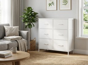 Comoda cu sertare textile VELMIO 77 x 74 cm, alba
