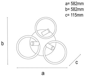Plafonieră LED dimabilă LED/70W/230V 3000-6500K negru/maro + telecomandă