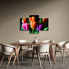 Tablou -Lalele pe fond negru (90x60 cm)