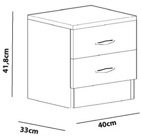 Noptieră SINE 42x40 cm albă