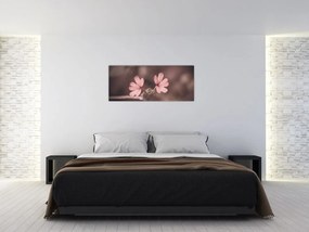 Tablou cu floare roz (120x50 cm)