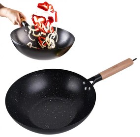 Kinghoff KH 1983 wok, 30 cm, finisaj marmură, inducție, negru