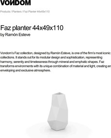 Ghiveci de flori / Jardiniera plante design decorativ modern pentru amenajari interioare si exterioare, FAZ PLANTER 54022R Vondom