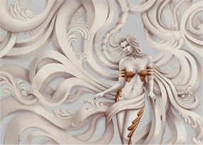 Tablou pe sticlă - Zeița motiv floral (70x50 cm)