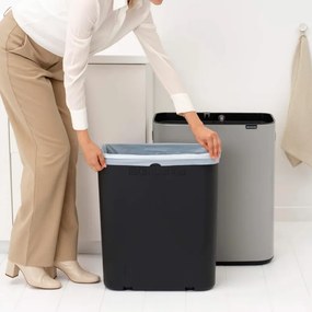 Cos de gunoi Brabantia Bo Touch 1010455, 60 l, Deschidere lina si silentioasa, Deschidere larga, Gri deschis