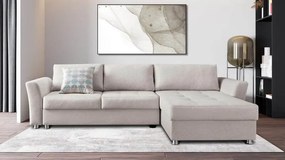 Colțar extensibil cu ladă de depozitare Leon Creme 260x182 cm