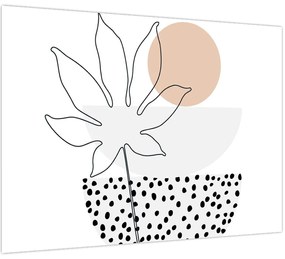 Tablou pe sticlă - Linie de artă flori N⁰3 (70x50 cm)