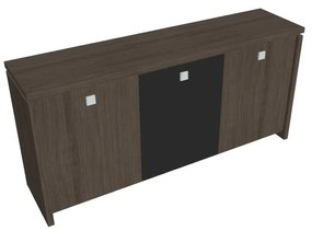 Dulap mic Verno 188 x 46 x 90 cm, uși combinate, stejar antracit / negru